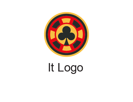three leaf clover in poker chip