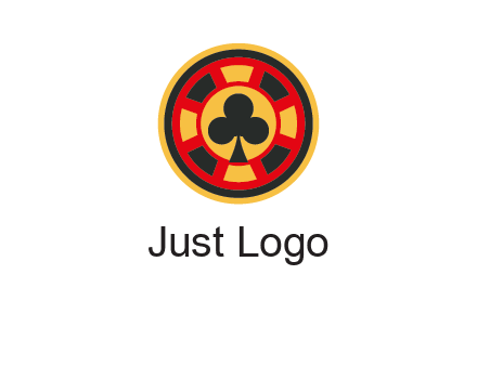 three leaf clover in poker chip