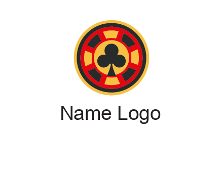 three leaf clover in poker chip