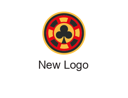 three leaf clover in poker chip