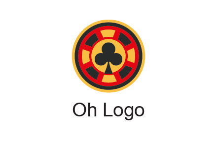 three leaf clover in poker chip