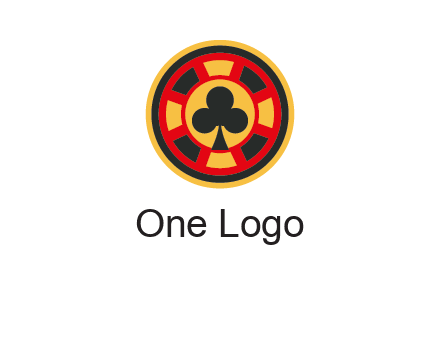 three leaf clover in poker chip