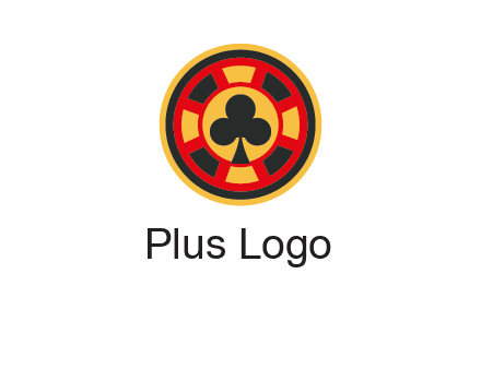 three leaf clover in poker chip