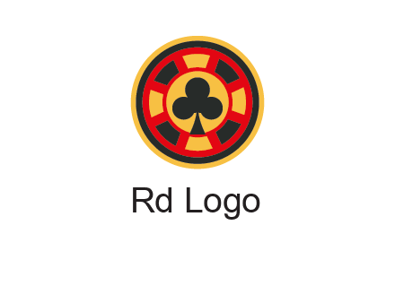 three leaf clover in poker chip