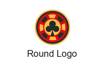 three leaf clover in poker chip