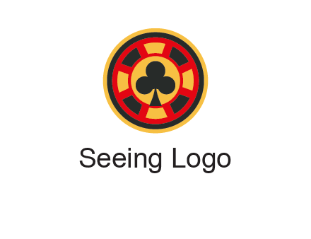 three leaf clover in poker chip