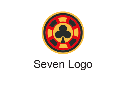 three leaf clover in poker chip