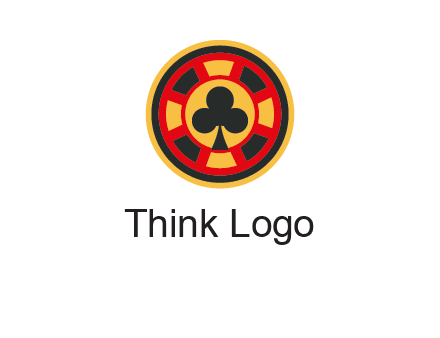 three leaf clover in poker chip