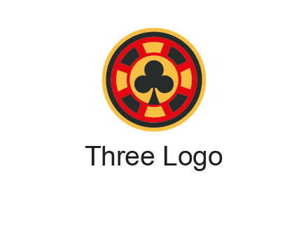 three leaf clover in poker chip