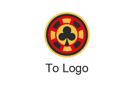 three leaf clover in poker chip
