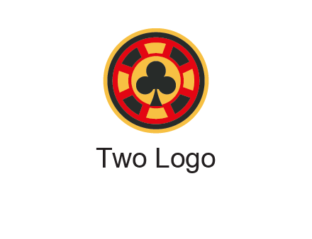 three leaf clover in poker chip