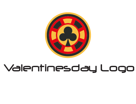 three leaf clover in poker chip