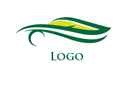 abstract leaf car logo