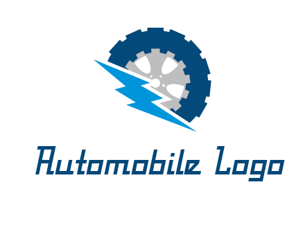 car wheel inside the gear with lightening bolt logo