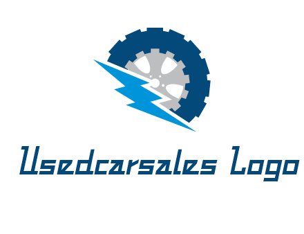 car wheel inside the gear with lightening bolt logo