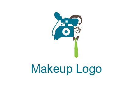 a person behind the camera with tie logo