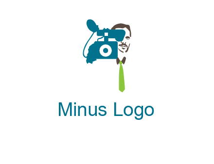 a person behind the camera with tie logo
