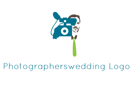 a person behind the camera with tie logo