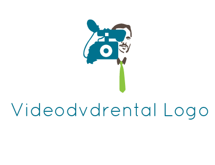 a person behind the camera with tie logo