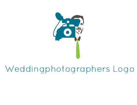 a person behind the camera with tie logo