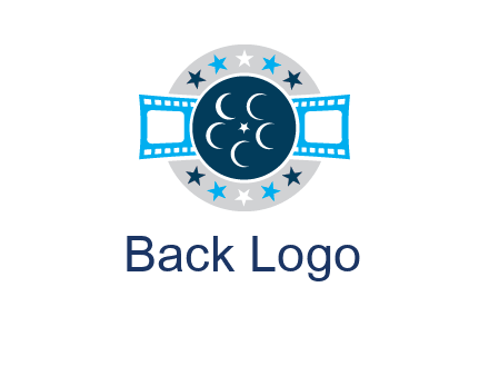 film reel inside the circle with stars logo