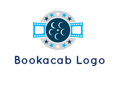 film reel inside the circle with stars logo