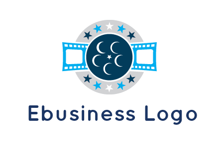 film reel inside the circle with stars logo
