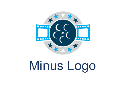 film reel inside the circle with stars logo
