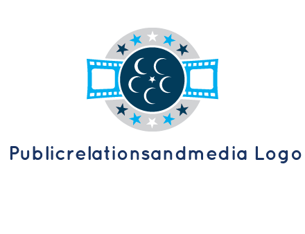 film reel inside the circle with stars logo