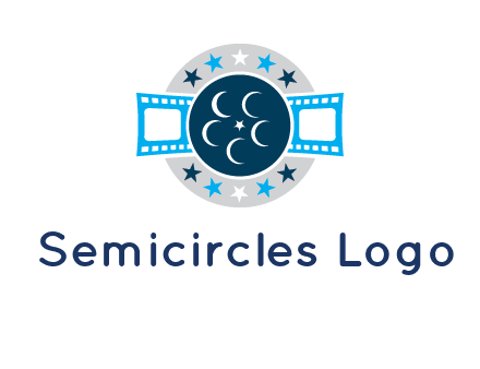 film reel inside the circle with stars logo