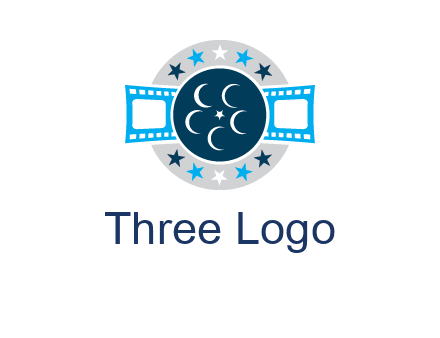 film reel inside the circle with stars logo