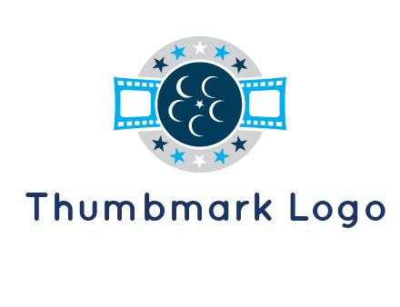 film reel inside the circle with stars logo