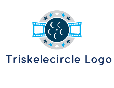 film reel inside the circle with stars logo