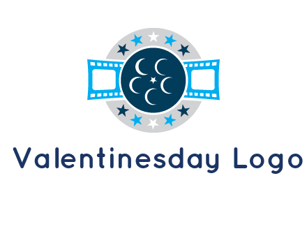 film reel inside the circle with stars logo