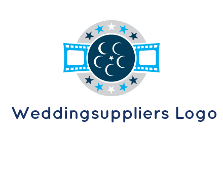 film reel inside the circle with stars logo