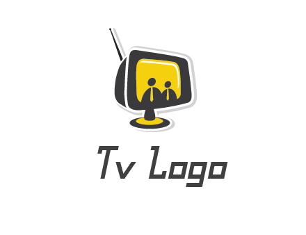 two abstract person inside the TV logo