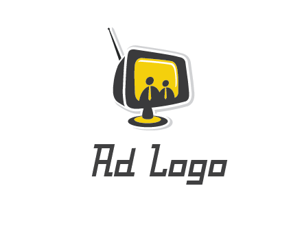 two abstract person inside the TV logo
