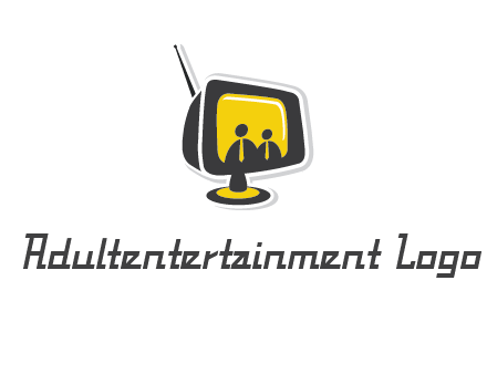 two abstract person inside the TV logo