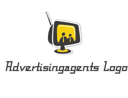 two abstract person inside the TV logo