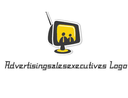 two abstract person inside the TV logo
