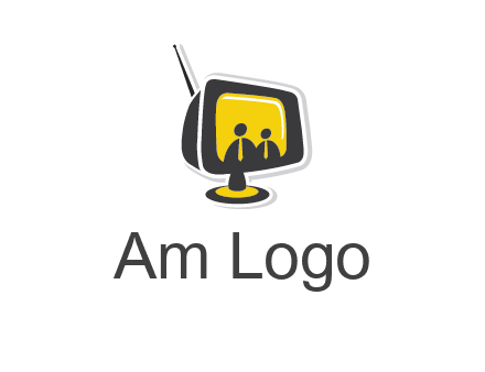 two abstract person inside the TV logo