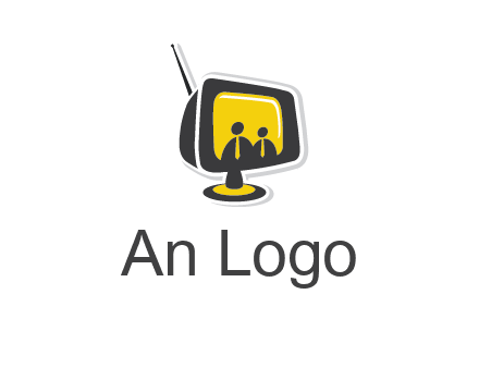 two abstract person inside the TV logo