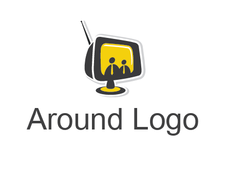 two abstract person inside the TV logo
