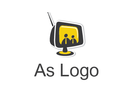 two abstract person inside the TV logo