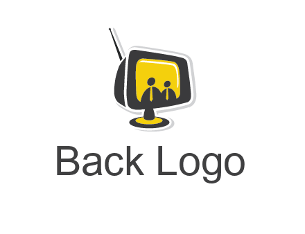 two abstract person inside the TV logo