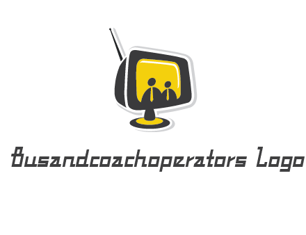 two abstract person inside the TV logo