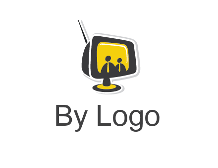 two abstract person inside the TV logo