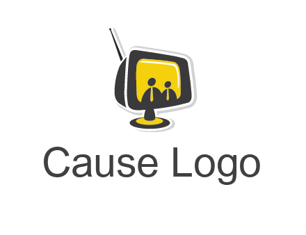 two abstract person inside the TV logo