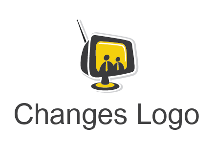 two abstract person inside the TV logo