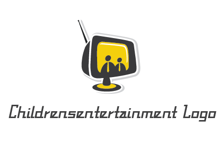 two abstract person inside the TV logo